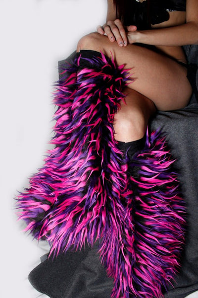 black fluffies with pink and purple spikes
