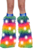 Rainbow Furry LED Leg Warmers