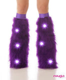 Purple LED Fluffy Leg Warmers