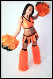Cropped Cheerleader Orange & Black Outfit
