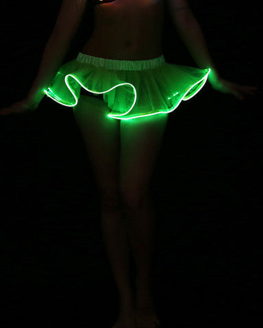 UV Reactive El Wire Light Up Tutu Green