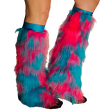 Hot Pink and Blue Fluffies with Blue Kneebands