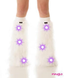 White LED Fluffy Leg Warmers