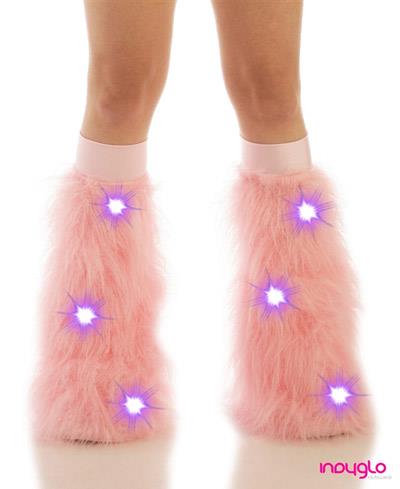 Baby Pink LED Fluffy Leg Warmers