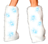 White LED Furry Leg Warmers
