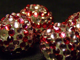 Pink Striped Disco Ball Beads