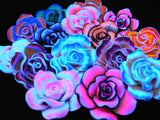 tie dye flower kandi beads in black light