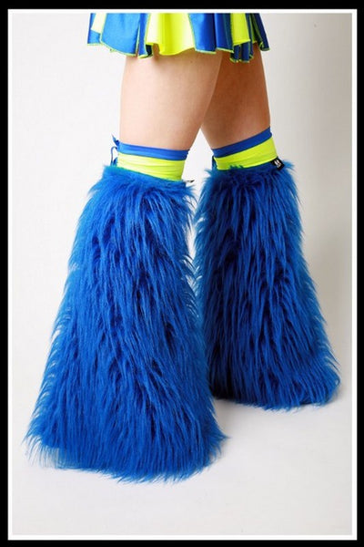 Over The Knee Blue & Yellow Fluffies