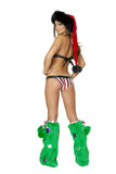 Candy Cane Buckle Bikini Rave Outfit Back