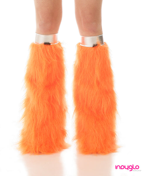 Orange Furry Leg Warmers
