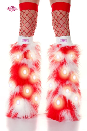 Peppermint LED Furry Boot Covers 