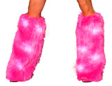 Hot Pink LED Furry Leg Warmers