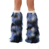 Blue black and White Fluffies W/ White Kneebands