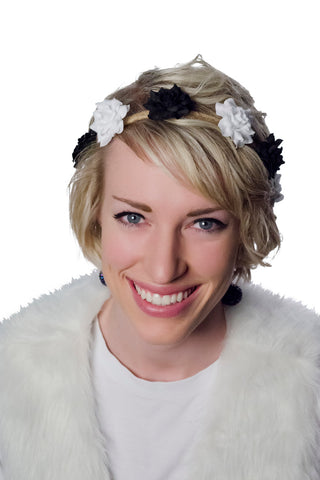 Black White and White Flower Crown Model