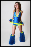 Long Trance Blue & Yellow Outfit