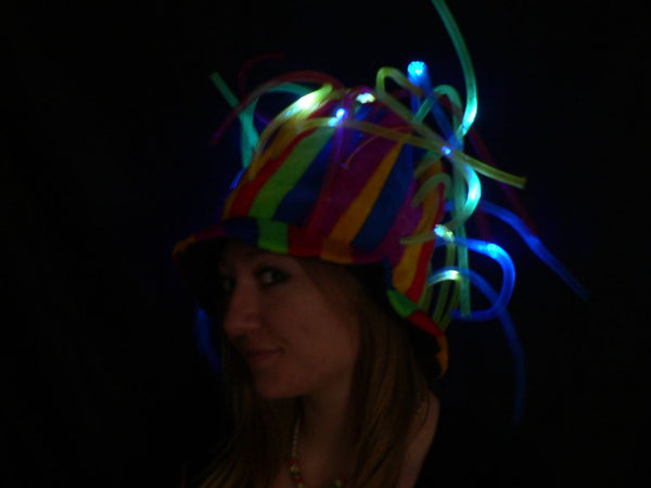Flashing Rainbow LED Tentacle Top Hat