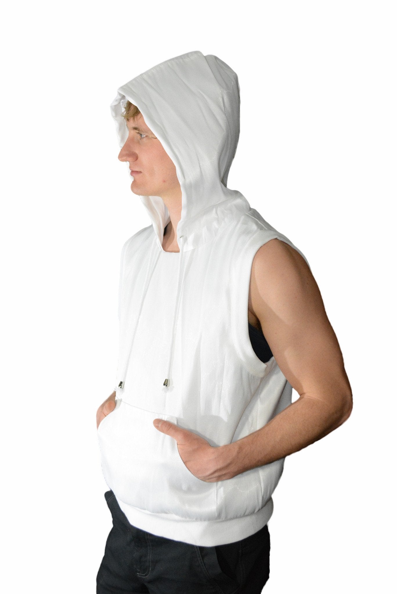 LED Light Up Fiber Optic Sleeveless Hoodie TrYptiX Fashion Rave Nation