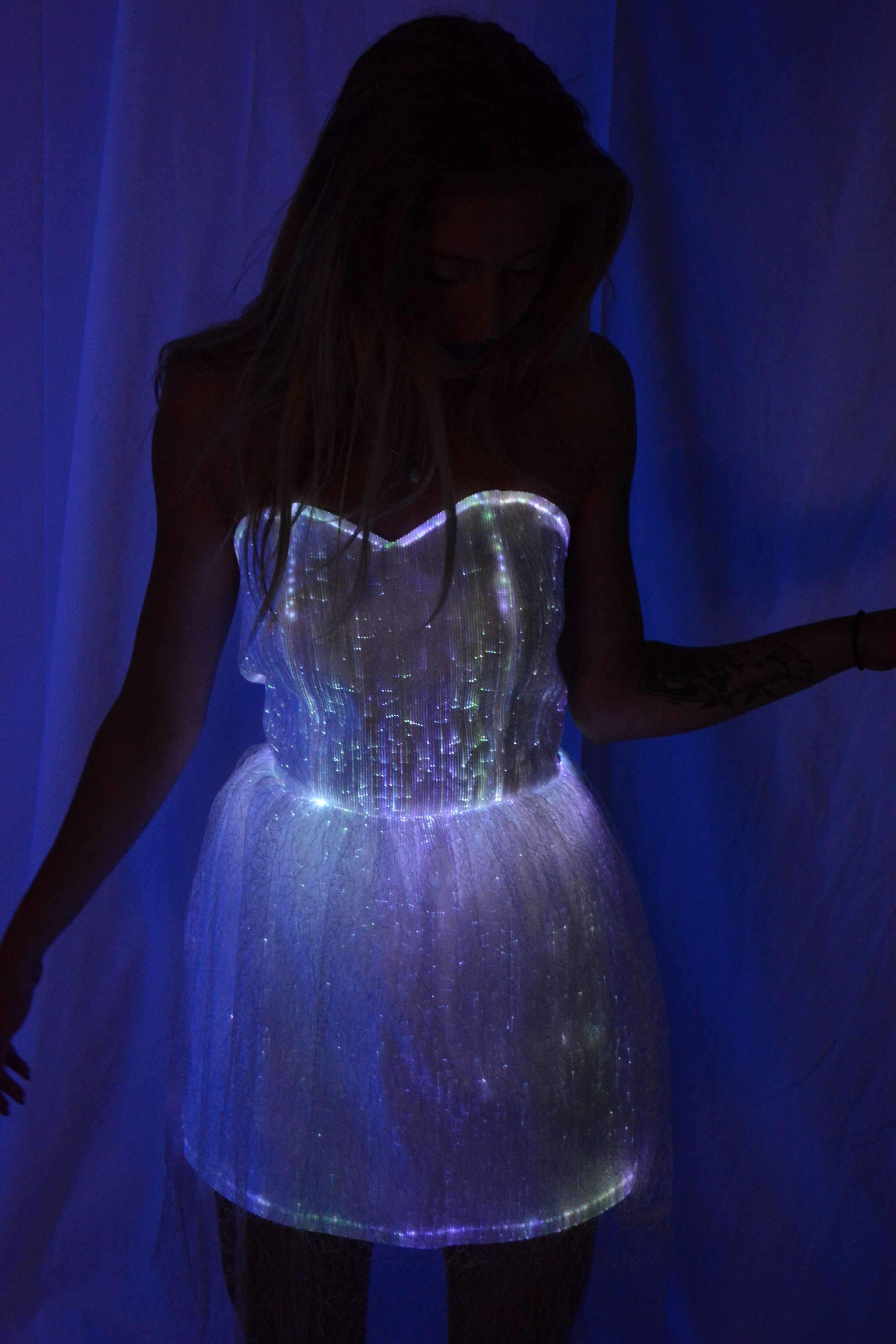 Women's Fiber Optic Light up Sundress Rave-Nation Women's Fiber Optic Light up Sundress Rave-Nation