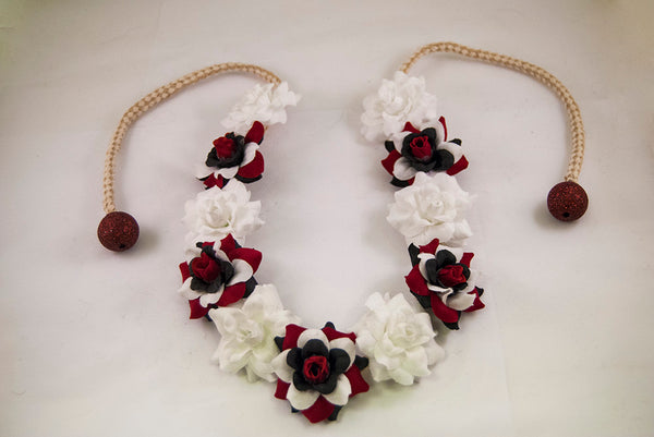 Red White, & Black Flower Crown Headband