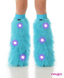 Turquoise LED Fluffy Leg Warmers