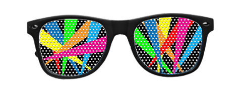 Multi Spot-Light Vinyl Sun Glasses with Black Frames