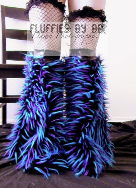 Monster Fur Fluffies in Black/Blue/Purple
