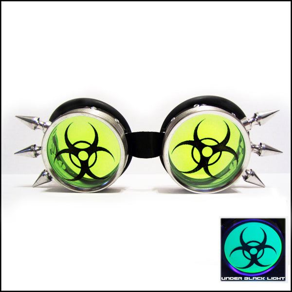 UV Green BioHazard Rave Goggles