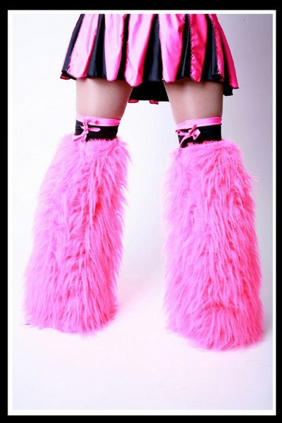 Over The Knee Pink & Black Fluffies