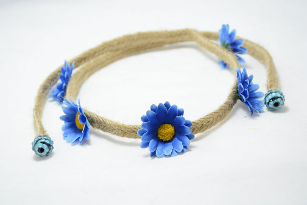 dark blue daisy headband