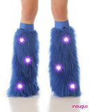 Blue LED Fluffy Leg Warmers