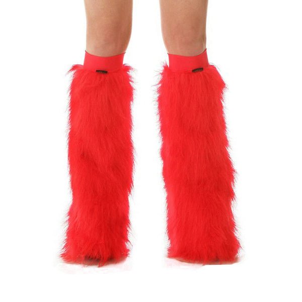 Red Fluffy Leg Warmers