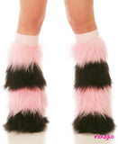 Baby Pink & Black Quad Fluffies with Baby Pink Knee Bands