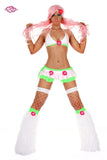 Crazy Daisy Rave Outfit- Lime/Pink