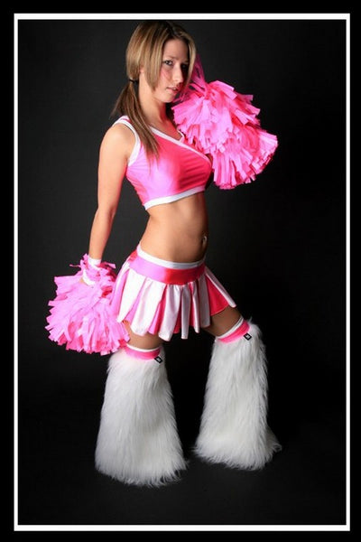 Cropped Cheerleader Pink & White Outfit