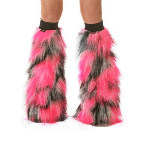 pink white and black fluffies