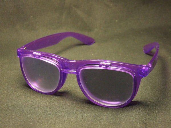 Rainbow Diffraction Vision Sunglasses- Transparent Purple