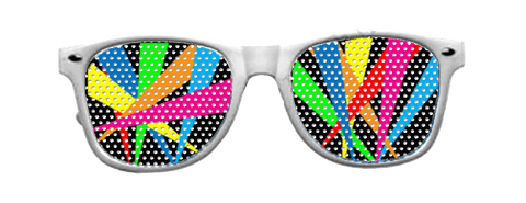 Multi Spot-Light Vinyl Sun Glasses with White Frames