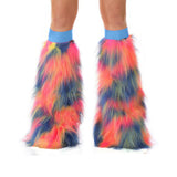 pink yellow blue boot covers with turquoise kneebands