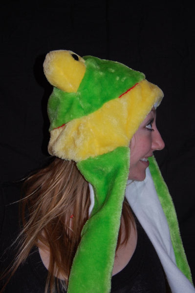 Long Double Sided Animal Hat- Frog
