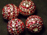 Pink Striped Disco Ball Beads