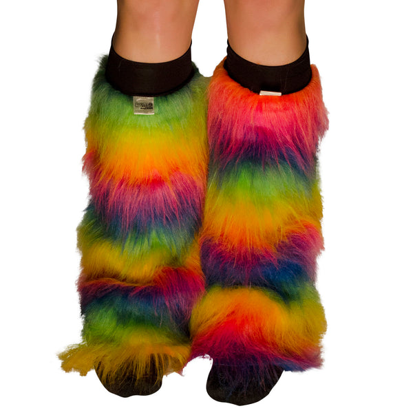 Rainbow Fluffy  Leg Legwarmers