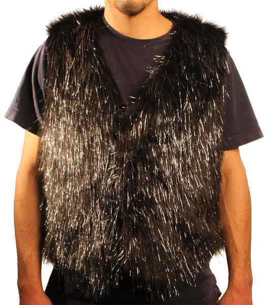 black sparkle vest
