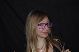Rainbow Diffraction Vision Glasses- Transparent Purple