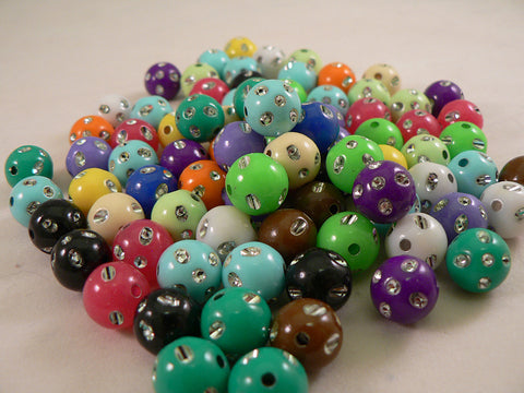 Solid Color Metallic Dot Round Kandi Beads
