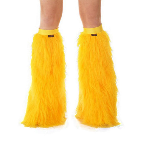 Golden Yellow Fluffy Leg Warmers / Sunrise Bands
