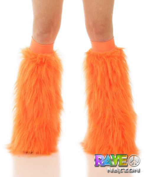 Orange Fluffy Leg Warmers by Rave-Nation
