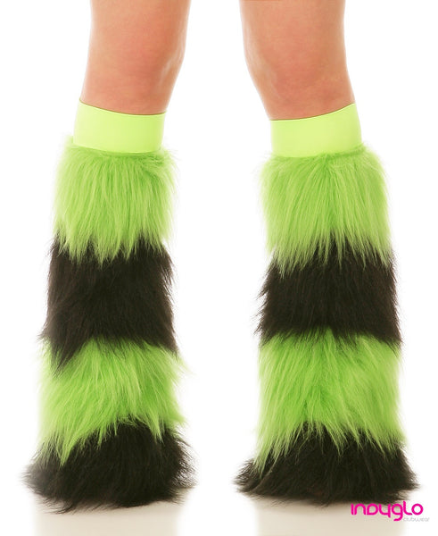 LIme & Black Quad Fluffies with Lime Knee bands