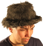 Fluffy Grey Trilby Hat 1