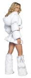 Skirt Set in White/Silver With Hooded Jacket