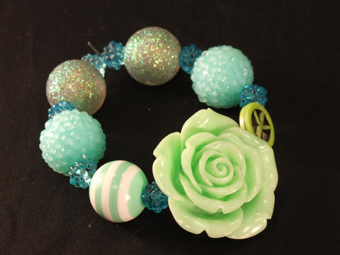 Seafoam Green Flower Bracelet